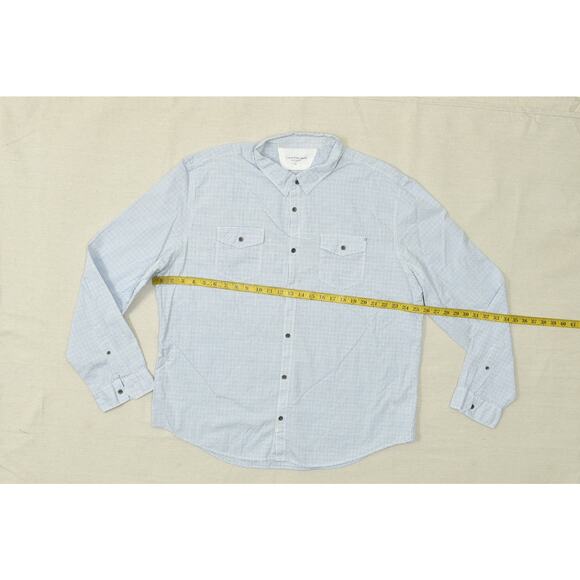 Calvin Klein Jeans Men's Regular Size XXL Blue White Pinstripe Button Shirt - Picture 4 of 8